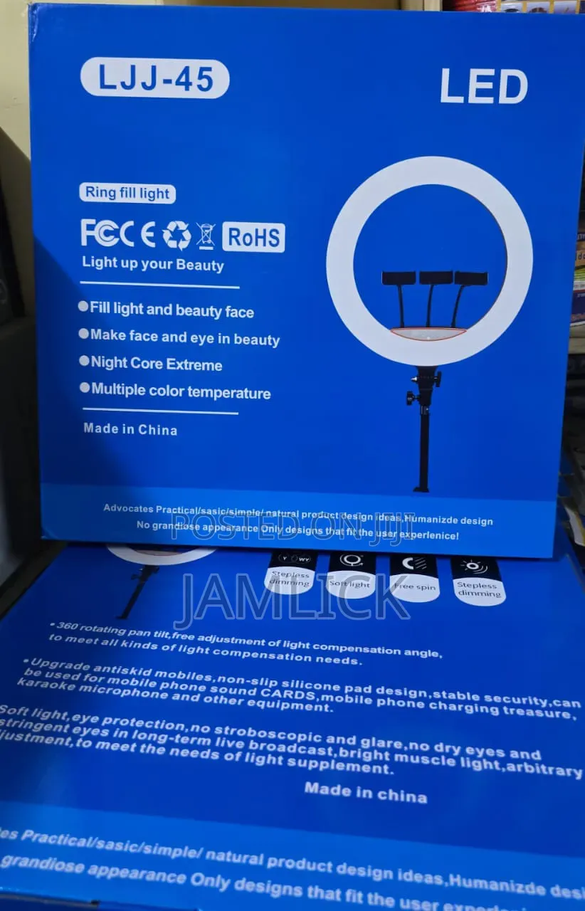18” Ring Light With Tripod 3 Phone Holders - Aw
