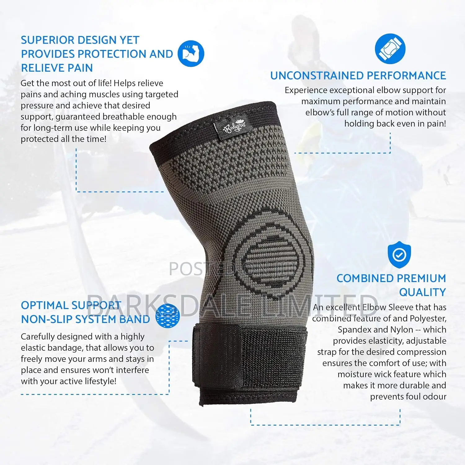 Elbow Elastic Compression Brace Support Wrap Pain Arthritis