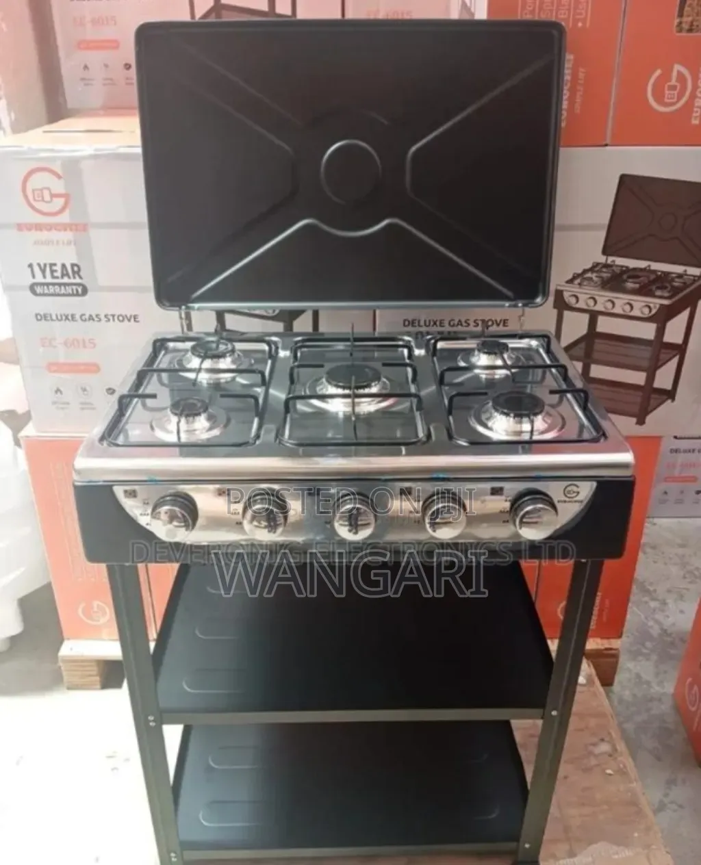 Full Gas Cooker. Eurochef 5burner With Shelves