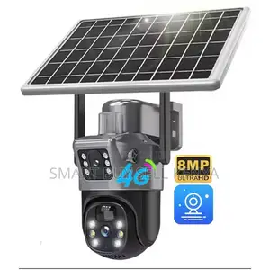 1080p Hd PTZ Rotation 4g Sim Card Dual Lens Solar Security CCTV Camera