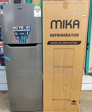*Mika 247litres Double Door Fridge No Frost