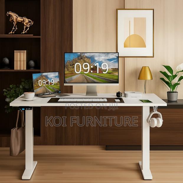 Office Desk; 1.2 Meters Electric Adjustable Safety Guard Desk - main view