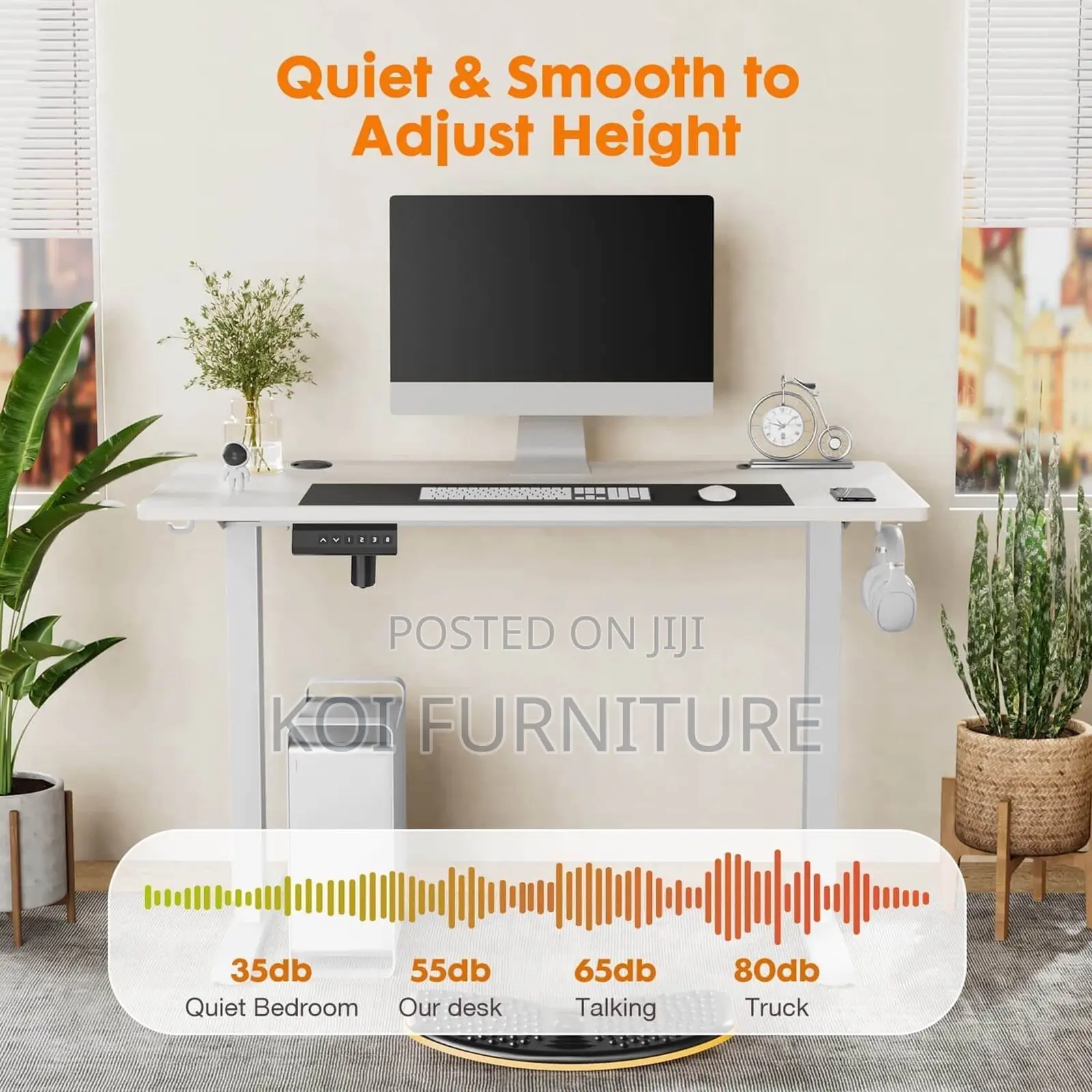 Office Desk; 1.2 Meters Electric Adjustable Safety Guard Desk