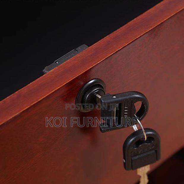 Office Desk; 1.4 Meters Mahogany Executive Attached Desk - thumbnail 3