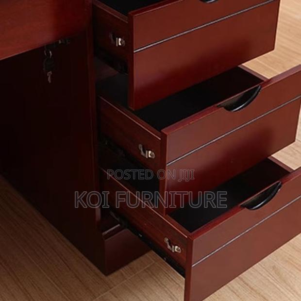 Office Desk; 1.4 Meters Mahogany Executive Attached Desk - thumbnail 4