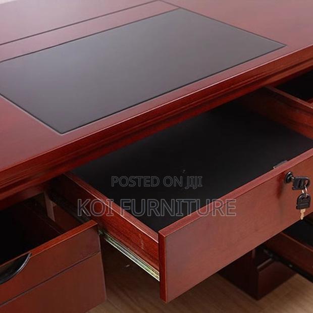 Office Desk; 1.4 Meters Mahogany Executive Attached Desk - thumbnail 5