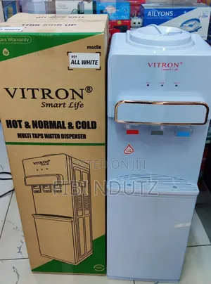 White With a Touch of Gold Vitron Water Dispenser