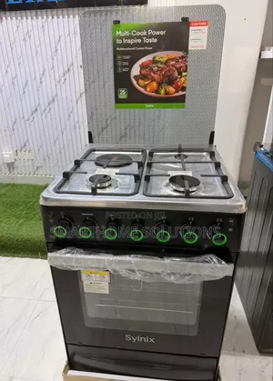 Syinix Cooker 3 Gas + 1 Electric Burner Electric Oven 60×60