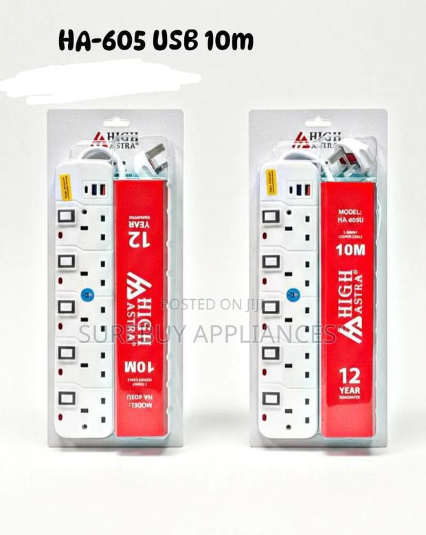 5-Way Power Extension With Usb Type-C Fast Charging (10m)