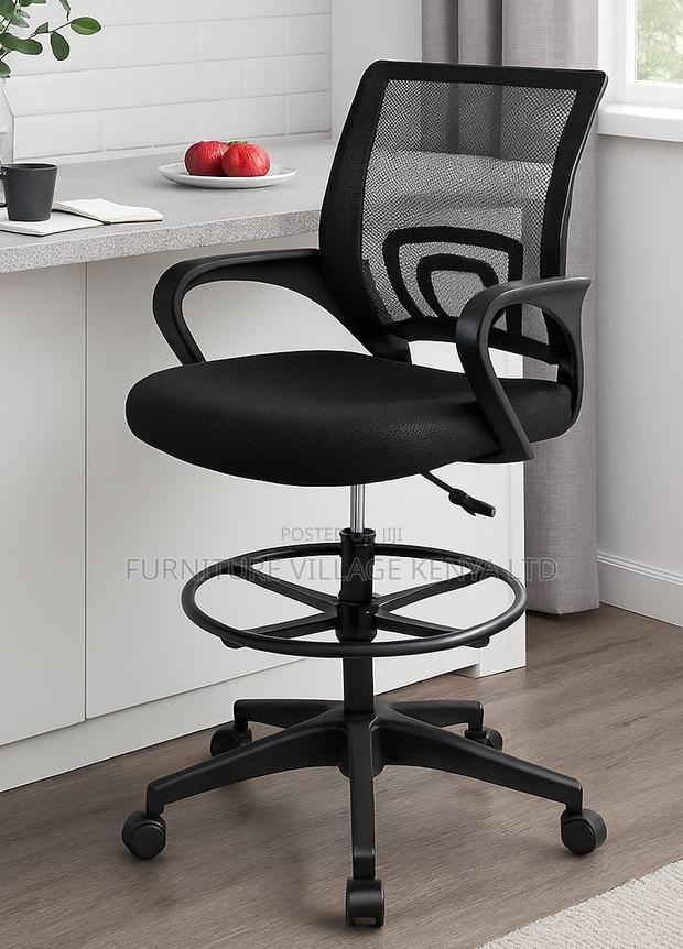 Office Chair;Black Counter Height Task Chair - thumbnail 4
