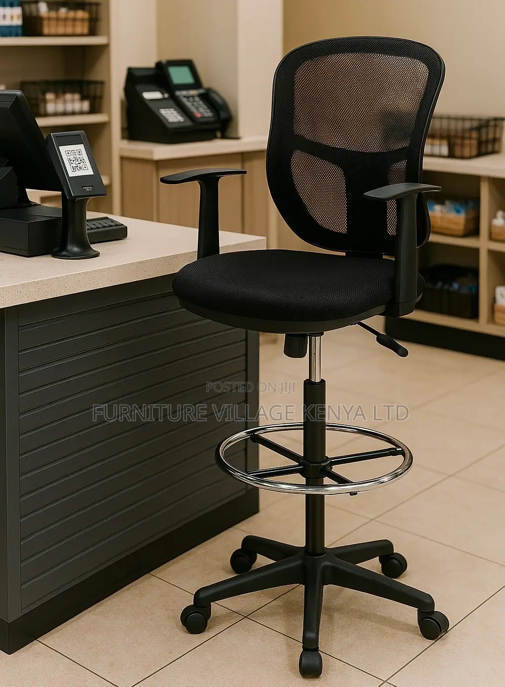 Office Chair;Black Counter Height Task Chair