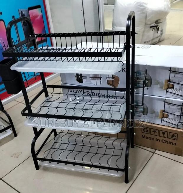 Heavy Duty 3-Tier Executive Dish Rack With Drain Tray