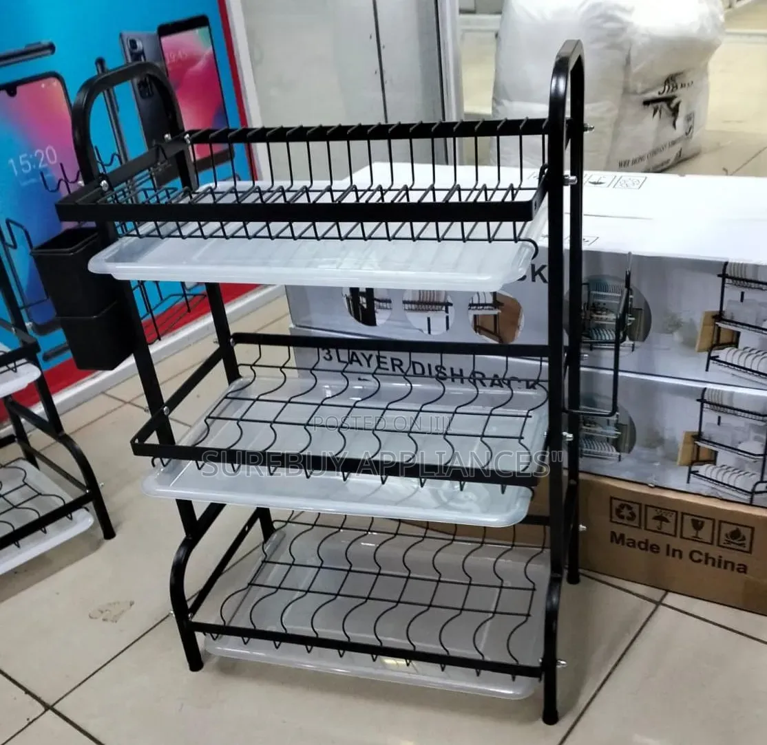 Premium 3-Layer Kitchen Dish Drying Rack Organizer