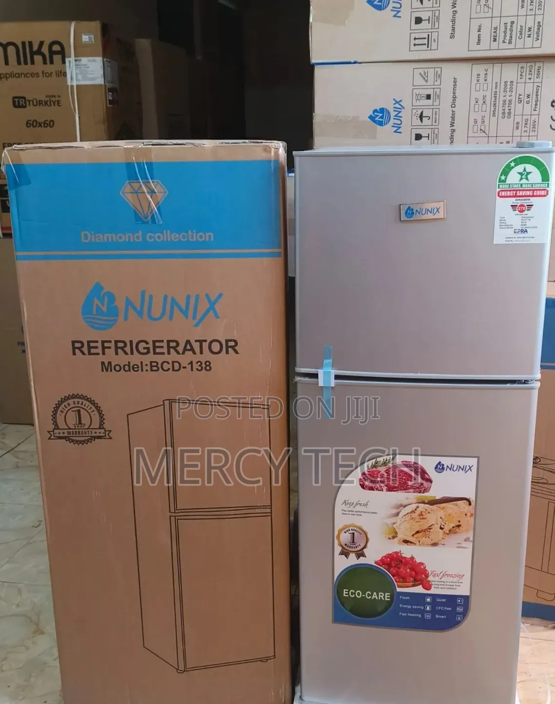 Nunix Refrigerator 138litres Double Door