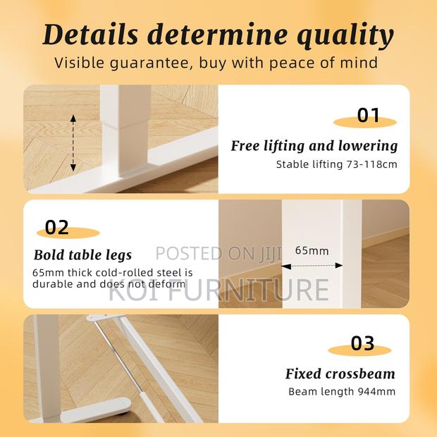 Office Desk; 1.4 Meters Premium Electric Adjustable Stitching Desk - thumbnail 4