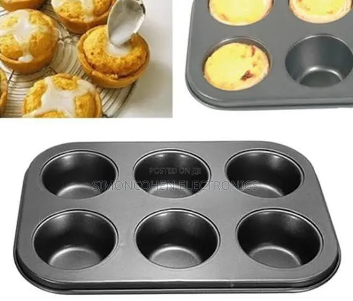 Non Stick 6 Holes Cupcake Moulds