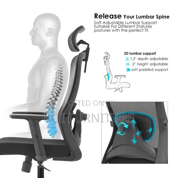 Office Chairs; Orthopedic Mesh Chair With Adjustable Lever - thumbnail 2