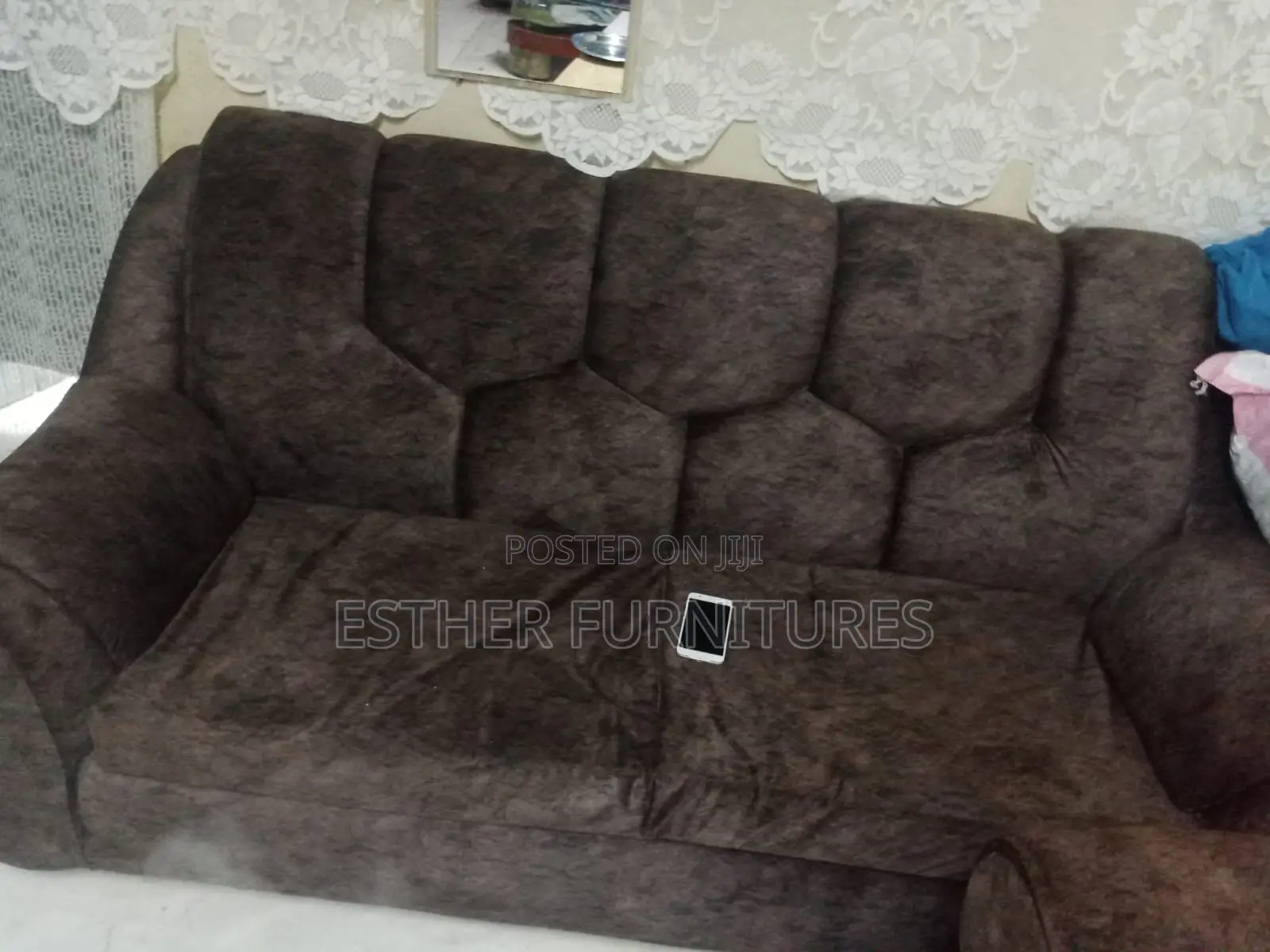 Brown Permanent Sofa Seat