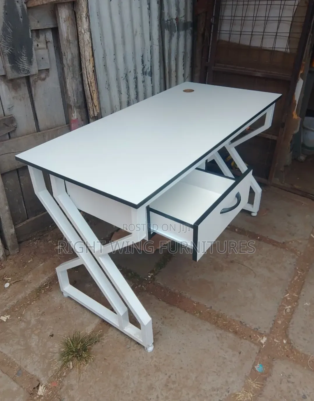 Office Metallic Table Stands With Fixed Drawers