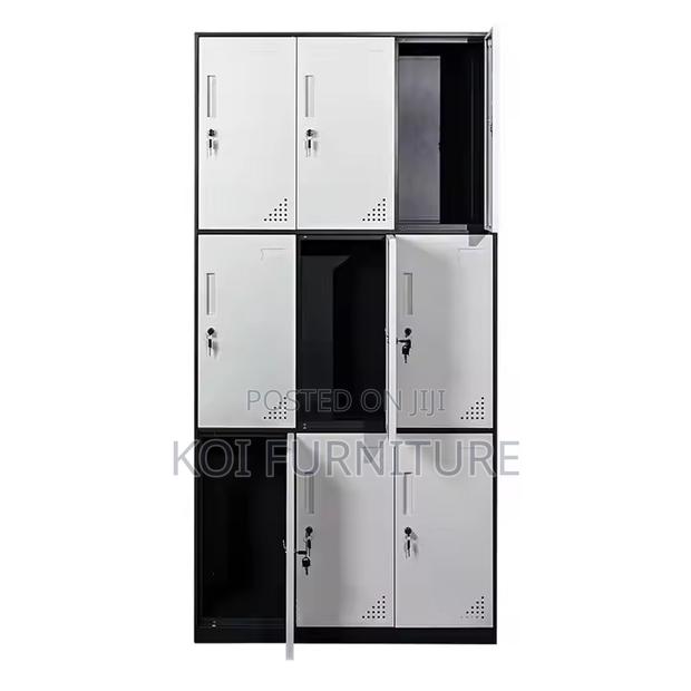 Office Cabinet; Nine Lockers Ergonomic Office Cabinet - thumbnail 2