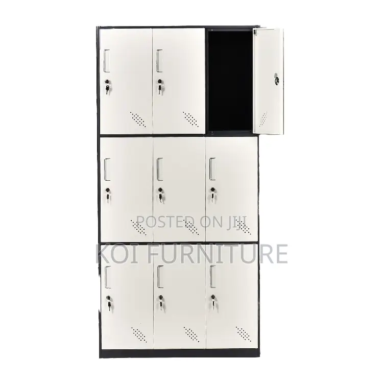 Office Cabinet; Nine Lockers Ergonomic Office Cabinet