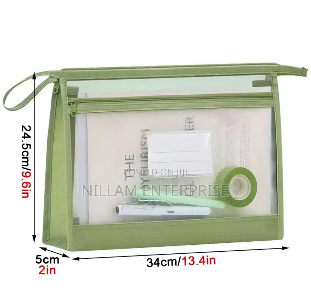 Transparent Mesh Stationery Storage Bag