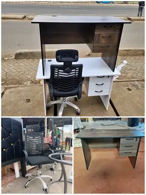 Adjustable Mesh Office Chair and Lockable Drawers PNG