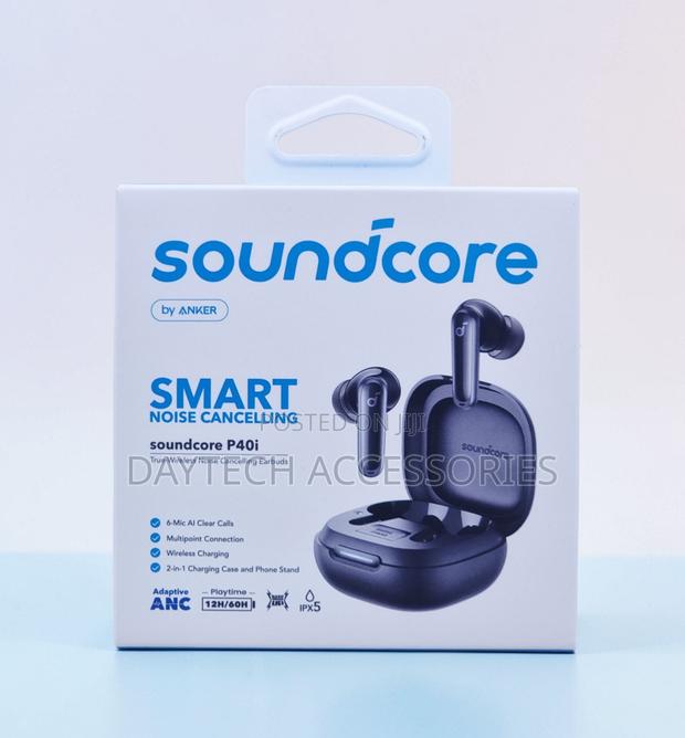 The Soundcore P40i True-Wireless Noise Cancelling Earbuds by Anker.