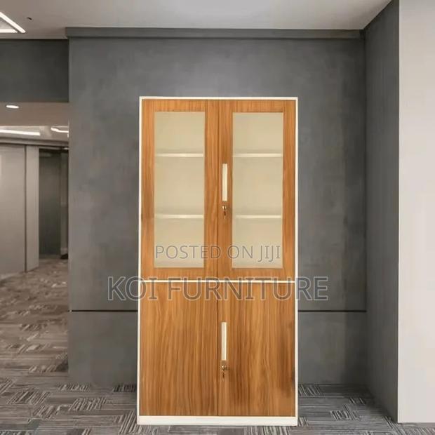 Office Cabinet; Double Doors Wooden Home Office Functional Cabinet - thumbnail 2