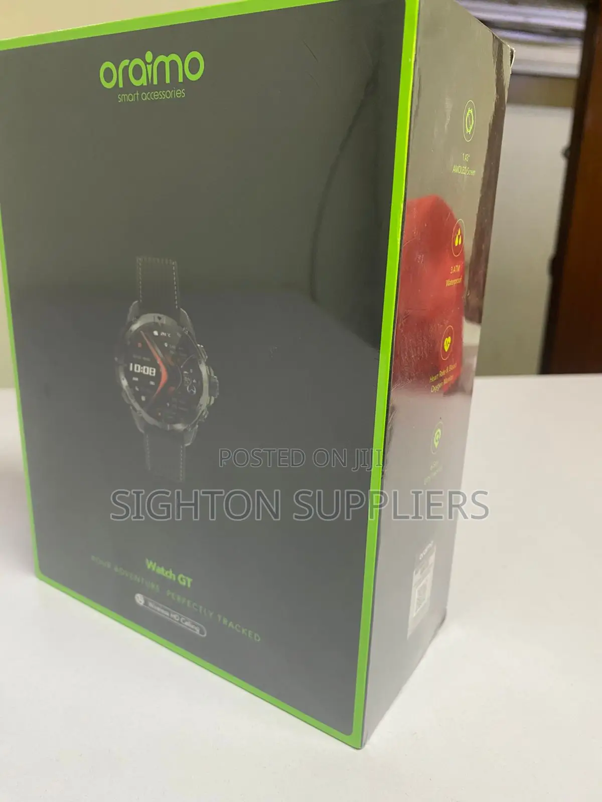Oraimo Gt 1.43" Amoled 3atm GPS Smart Watch - 2 Replaceable Straps
