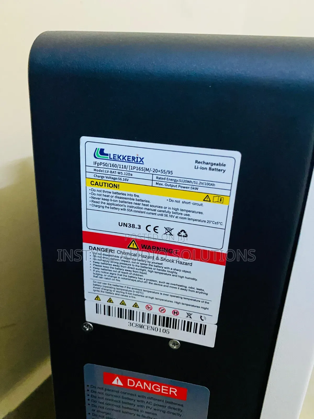 5.12kva - 48v (100ah) Lekkerix Lithium Ion Solar Battery 6000 Cycle
