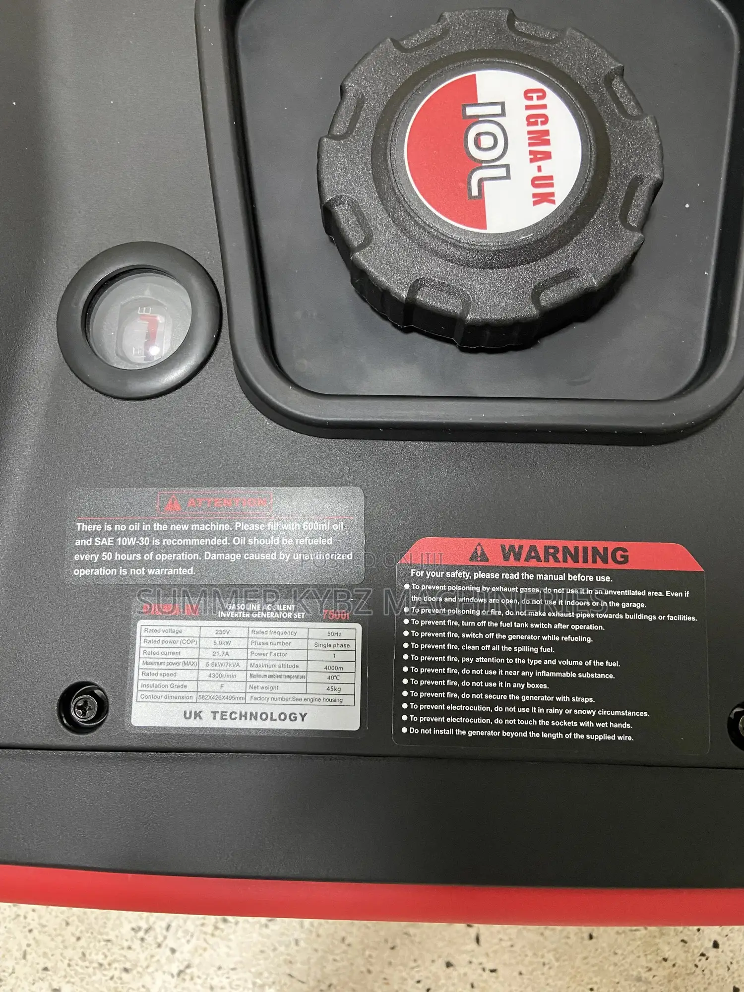 7500i Cigma-Uk 7kva Silent Inverter Generator
