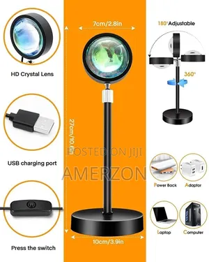 Sunset Lamp Projection Led Light With Usb Remote,Rainbow Nightligh