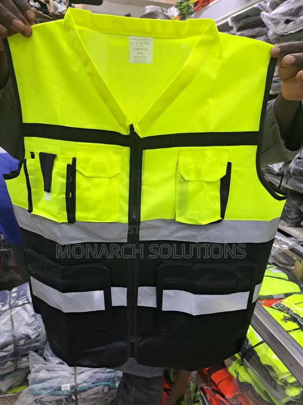 Long Neck Executive Reflector Vests Green And Black