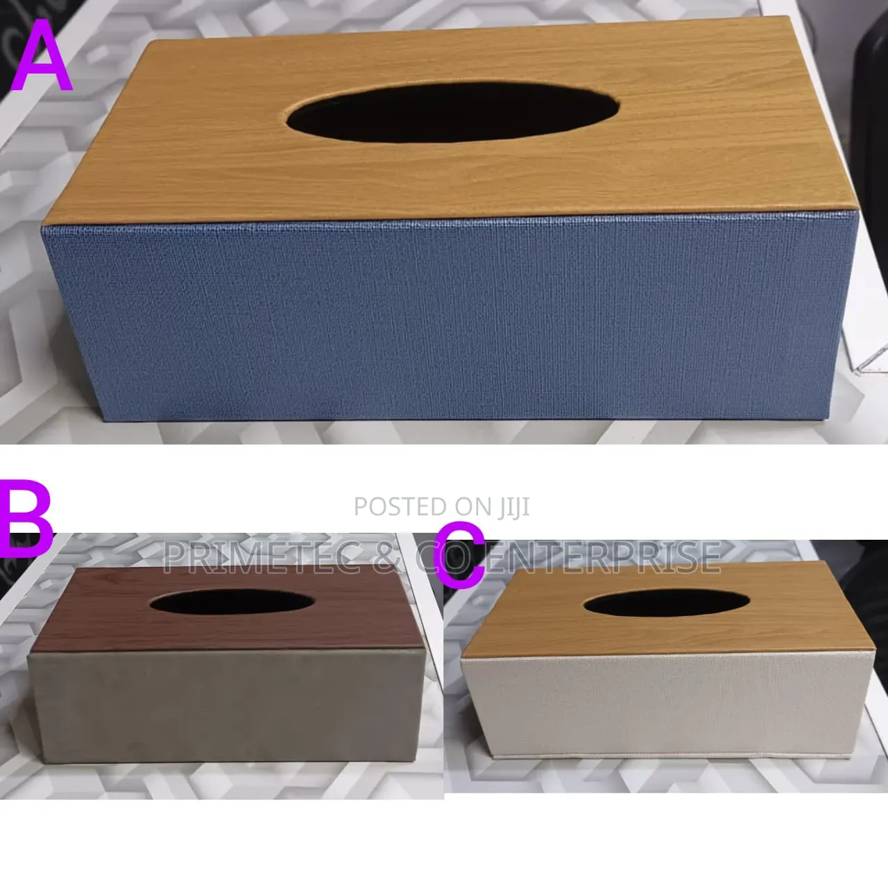 Tissue Box With Bamboo Wood Lid,
