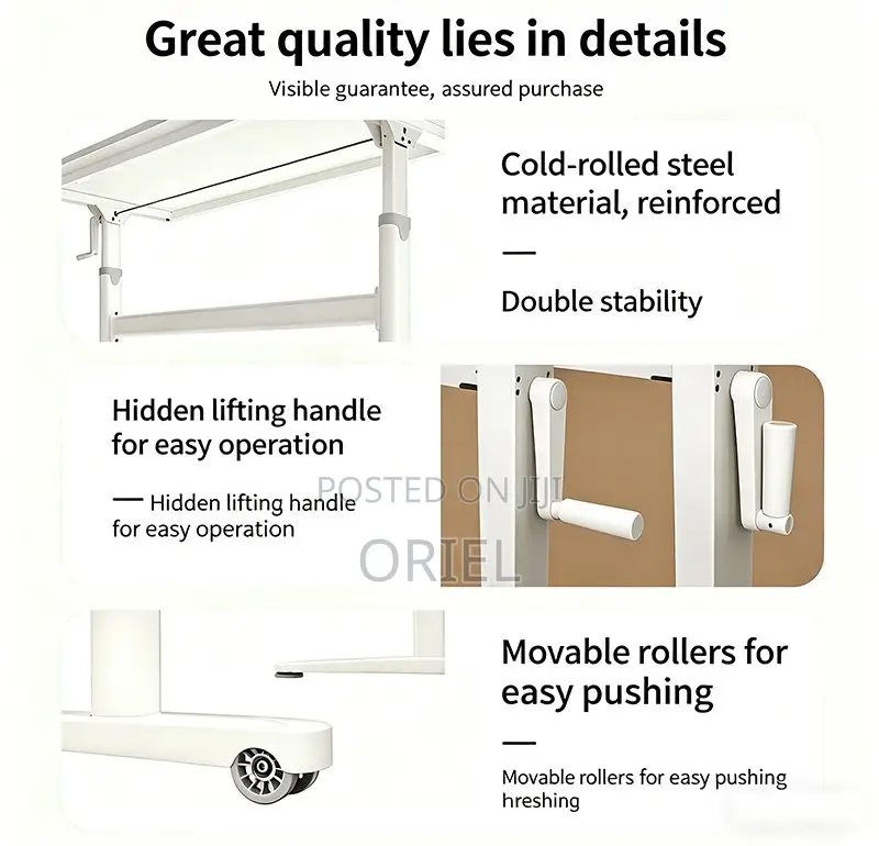 Standing Desks : Adjustable Hand Crank Standing Desk 100cm