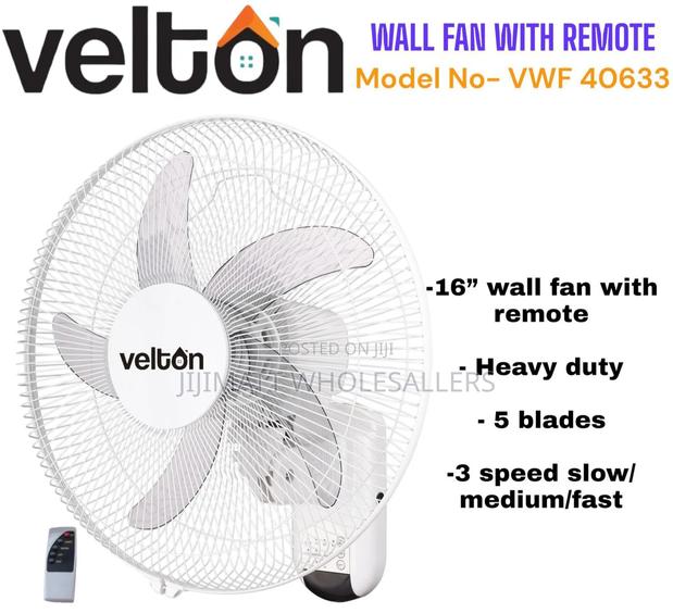 Veltons 16 Inches Wall Fan With Remote