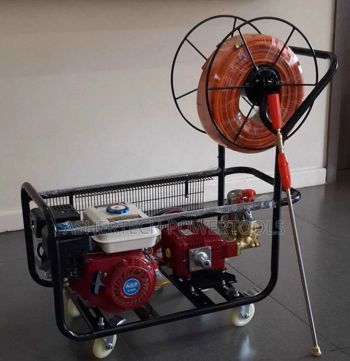 Ac840ps Aico Japan Trolley Sprayer Petrol 8hp Engine *With Hose Reel*