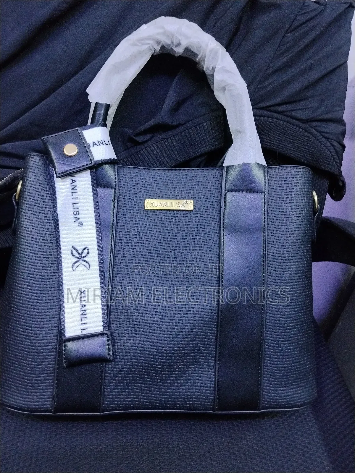 Genuine Black Leather Handbag