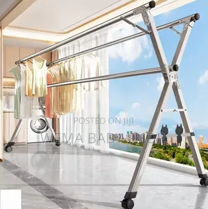 Stainless Steel Foldable and Extendable Clothes Drying Rack Upto 2.4m)