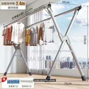 Stainless Steel Foldable and Extendable Clothes Drying Rack Upto 2.4m)