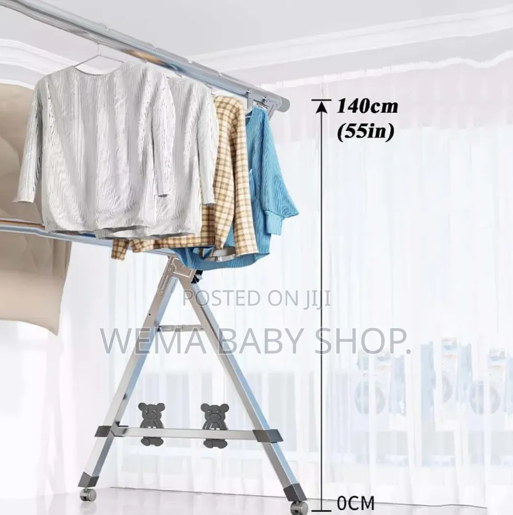 Stainless Steel Foldable and Extendable Clothes Drying Rack Upto 2.4m)