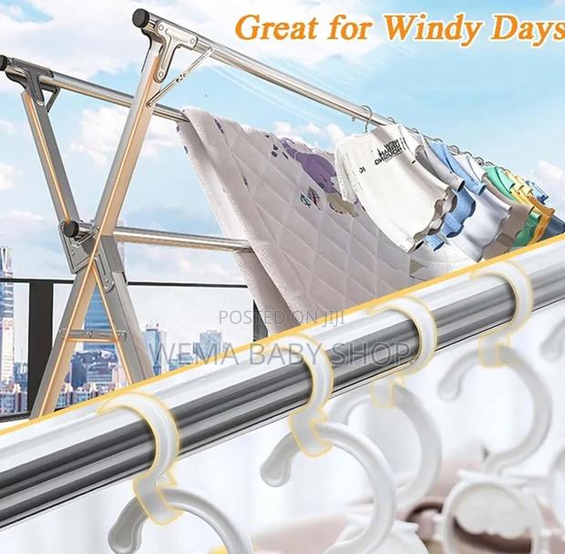Stainless Steel Foldable and Extendable Clothes Drying Rack Upto 2.4m) - thumbnail 6