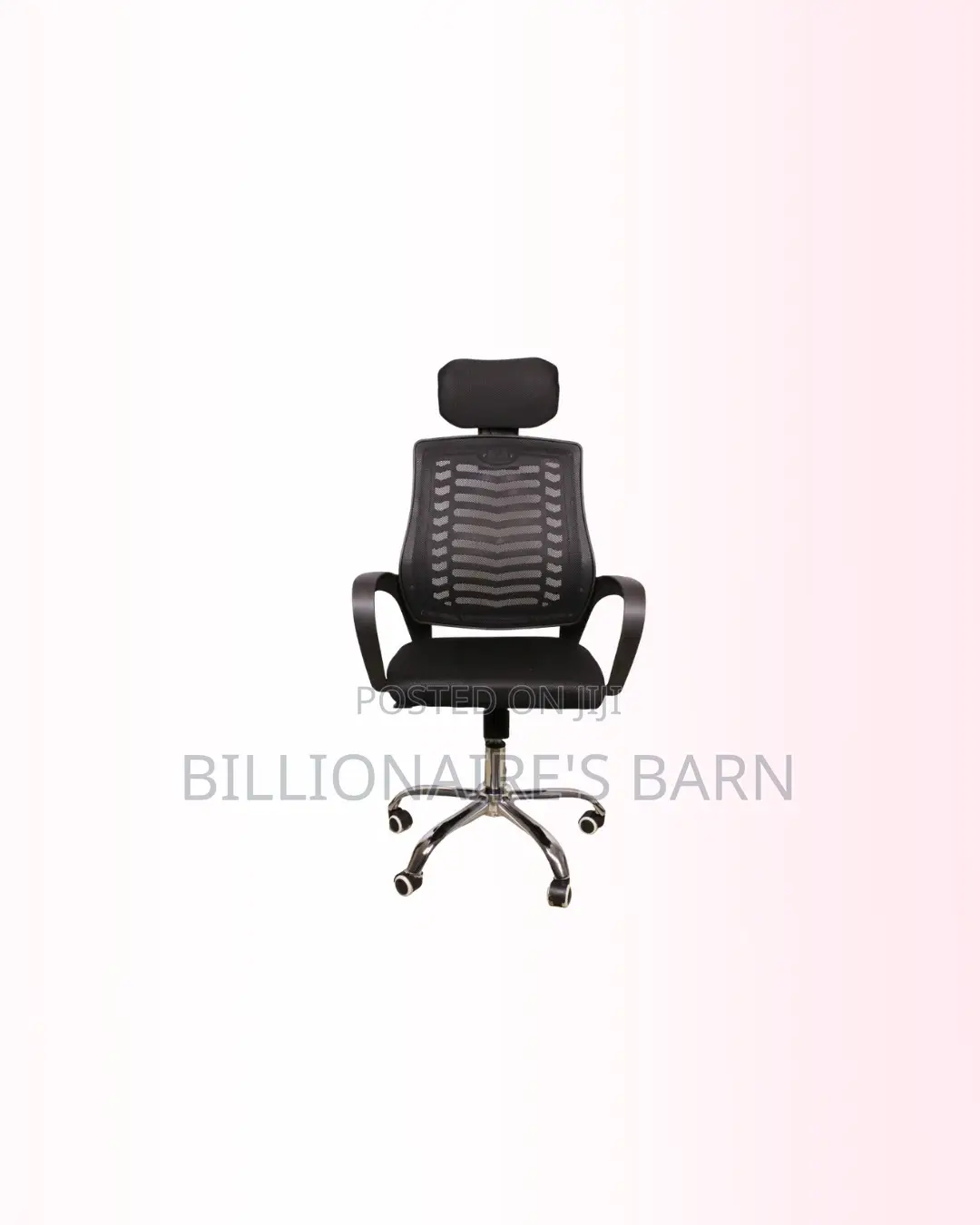 Secretarial Mesh Chair Adjustable Headrest and Lumbar Support Office
