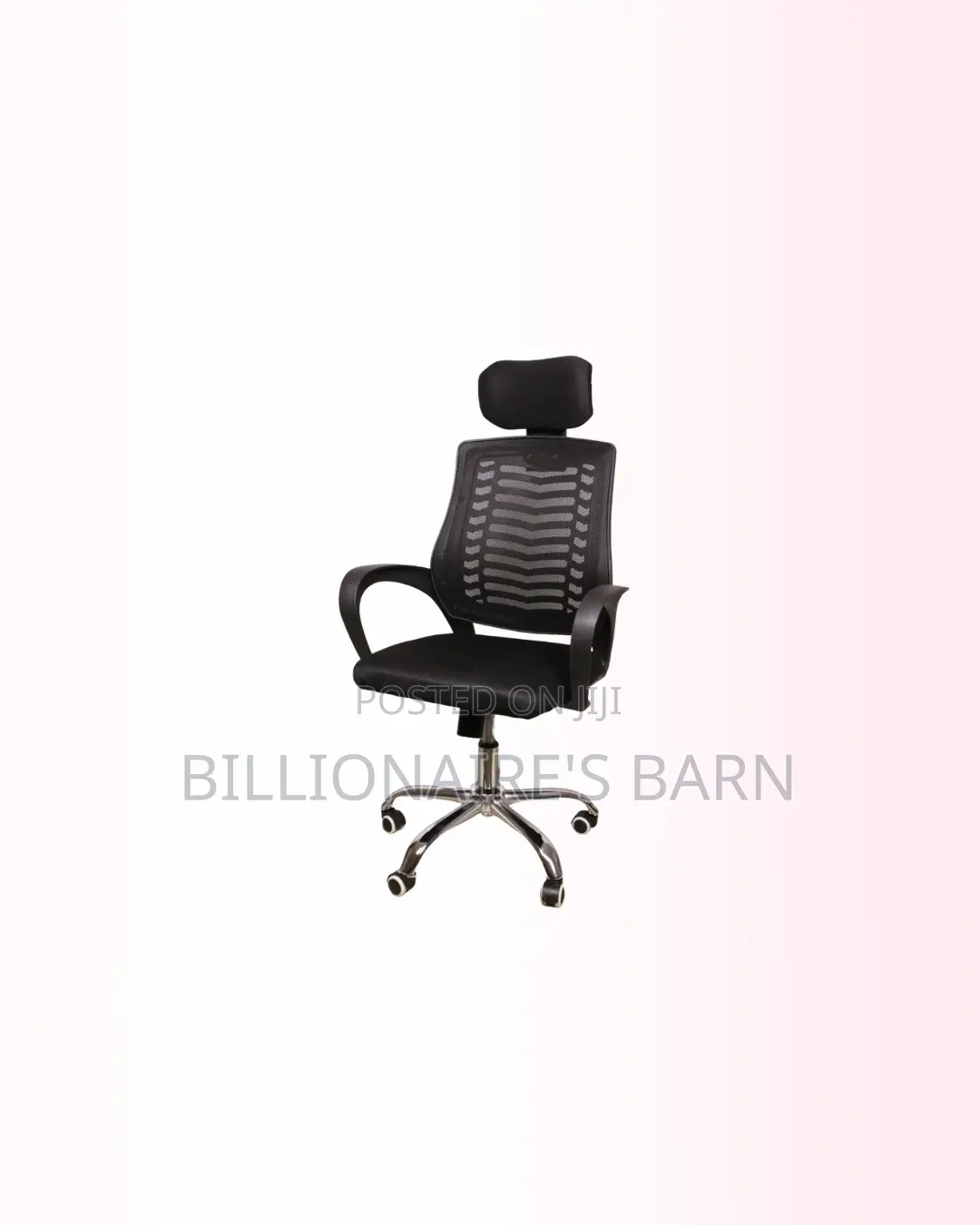 Secretarial Mesh Chair Adjustable Headrest and Lumbar Support Office