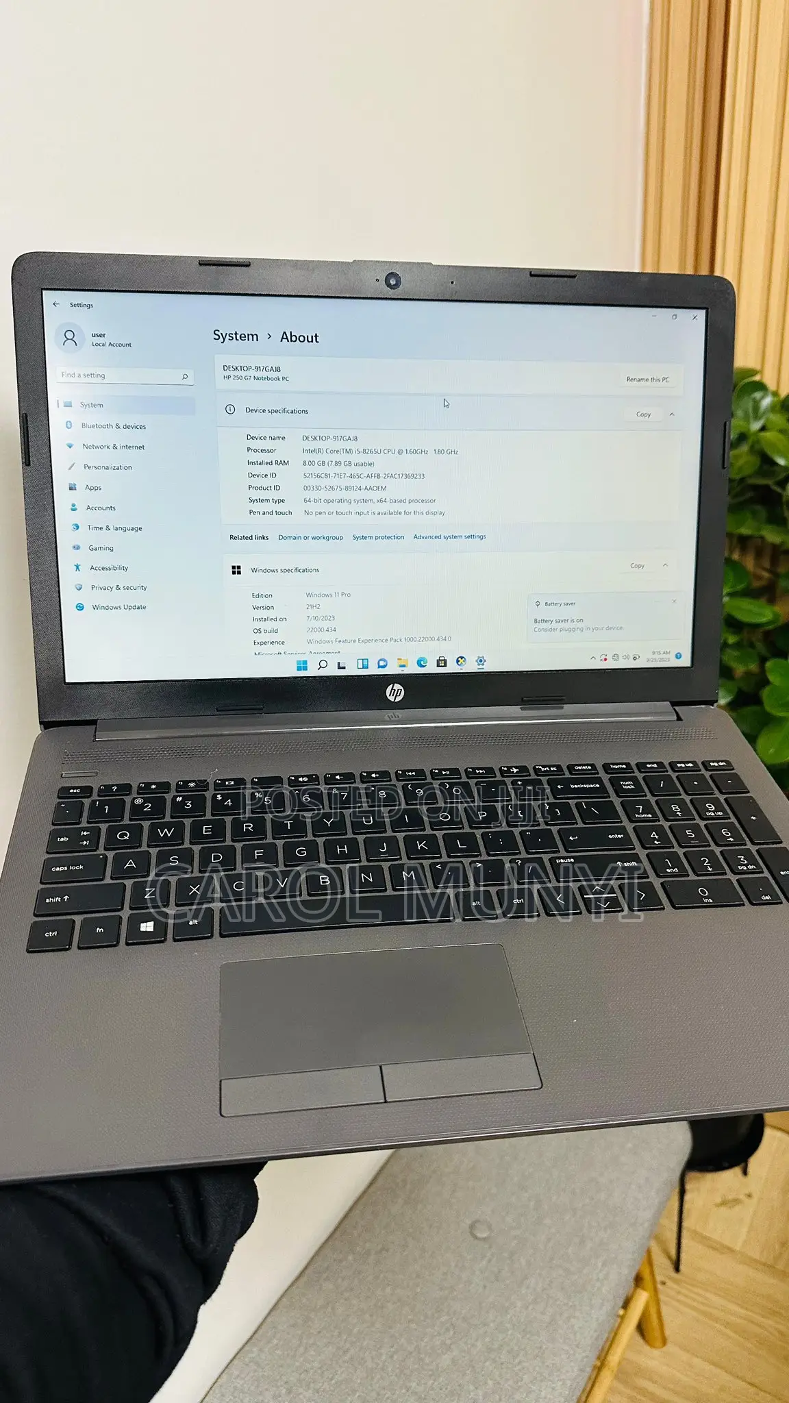 New Laptop HP 250 G7 8GB Intel Core i5 SSD 256GB