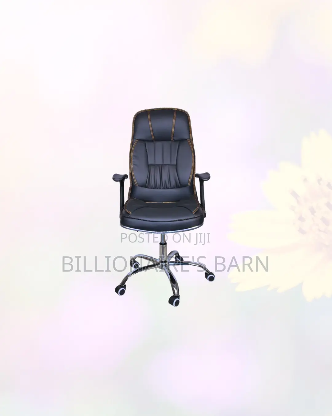 Executive Leather Office Chair High Back Padded Armrests -Adjustable