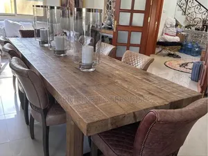 Customized Mahogany Vanish Dinning Table Set