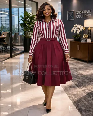 Beautiful Skater Dress With Striped Bodice