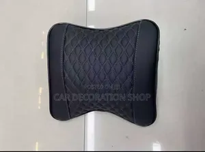 2pcs Black Leather Neck Support Pillow